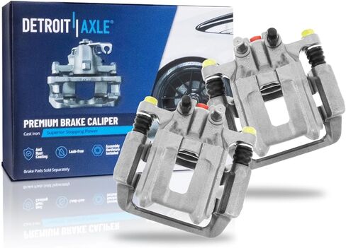 Detroit Axle - الفرجار الأمامية للفرامل لعام 2003-2008 Toyota Corolla Matrix Pontiac Vibe 2004 2005 2006 2007 قرص فرامل الفرجار W/Bracket Placement [Piston Metal Only Option] in Kuwait