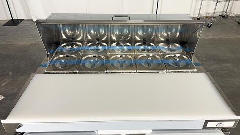 طاولة إعداد الساندويتش المبردة التجارية ببابين 36 بوصة، سلطة بيتزا بضائع سطح العمل NSF طاولة إعداد الطعام البارد XSP-36 in Kuwait