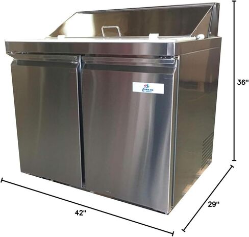 طاولة إعداد الساندويتش المبردة التجارية ببابين 36 بوصة، سلطة بيتزا بضائع سطح العمل NSF طاولة إعداد الطعام البارد XSP-36 in Kuwait