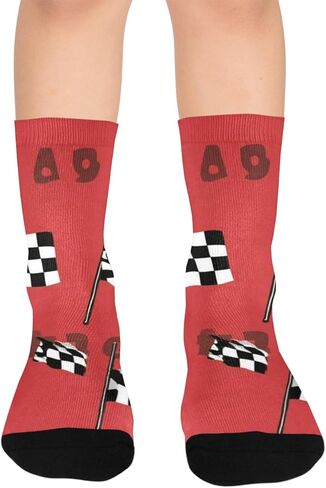 Checkered Flag Art Hiking Socks - Toddler Boys & Girls Warm Thick Thermal Winter Crew Socks for School, Daily Wear & Outdoor Activities in Saudi Arabia