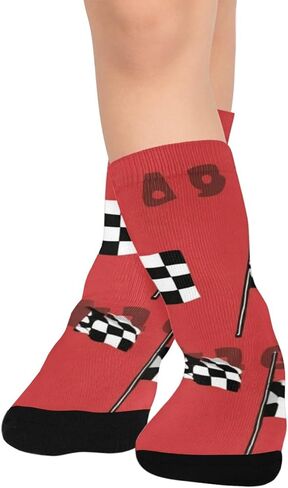 Checkered Flag Art Hiking Socks - Toddler Boys & Girls Warm Thick Thermal Winter Crew Socks for School, Daily Wear & Outdoor Activities in Saudi Arabia