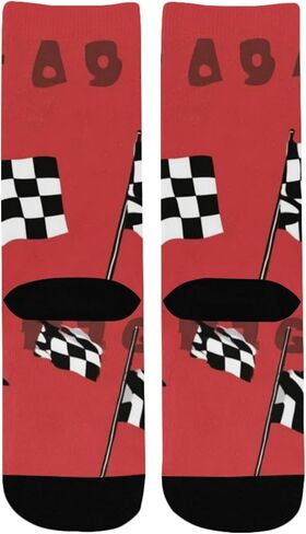 Checkered Flag Art Hiking Socks - Toddler Boys & Girls Warm Thick Thermal Winter Crew Socks for School, Daily Wear & Outdoor Activities in Saudi Arabia