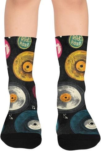 Vinyl Colorful Art Hiking Socks - Toddler Boys & Girls Warm Thick Thermal Winter Crew Socks for School, Daily Wear & Outdoor Activities in Saudi Arabia