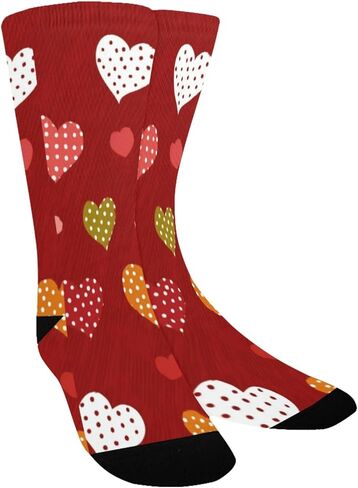 جوارب المشي لمسافات طويلة باللون الأحمر على شكل قلب أصفر - جوارب شتوية حرارية سميكة دافئة للأطفال الصغار للأولاد والبنات للمدرسة، والارتداء اليومي والأنشطة الخارجية in Kuwait