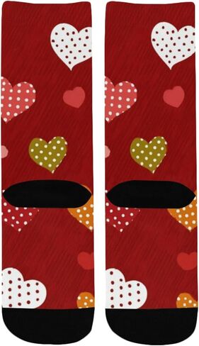 جوارب المشي لمسافات طويلة باللون الأحمر على شكل قلب أصفر - جوارب شتوية حرارية سميكة دافئة للأطفال الصغار للأولاد والبنات للمدرسة، والارتداء اليومي والأنشطة الخارجية in Kuwait