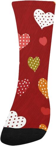 جوارب المشي لمسافات طويلة باللون الأحمر على شكل قلب أصفر - جوارب شتوية حرارية سميكة دافئة للأطفال الصغار للأولاد والبنات للمدرسة، والارتداء اليومي والأنشطة الخارجية in Kuwait