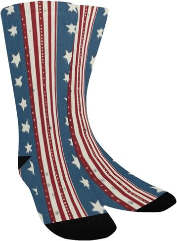 Star Stripe Pattern Hiking Socks - Toddler Boys & Girls Warm Thick Thermal Winter Crew Socks for School, Daily Wear & Outdoor Activities in Kuwait