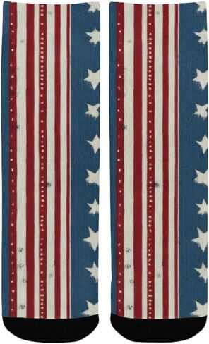 Star Stripe Pattern Hiking Socks - Toddler Boys & Girls Warm Thick Thermal Winter Crew Socks for School, Daily Wear & Outdoor Activities in Kuwait