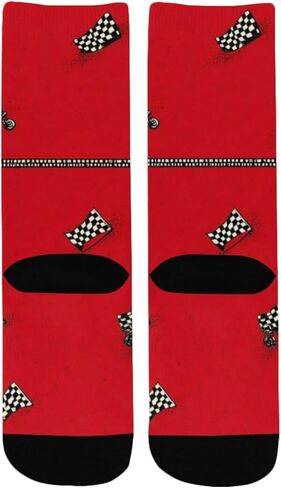 Checkered Flag Pattern Red Hiking Socks - Toddler Boys & Girls Warm Thick Thermal Winter Crew Socks for School, Daily Wear & Outdoor Activities in Saudi Arabia