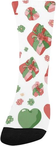 Red Green Heart Pattern Hiking Socks - Toddler Boys & Girls Warm Thick Thermal Winter Crew Socks for School, Daily Wear & Outdoor Activities in Saudi Arabia