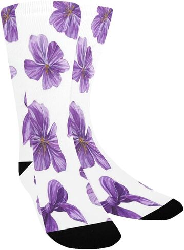 Purple Bows and Floral Hiking Socks - Toddler Boys & Girls Warm Thick Thermal Winter Crew Socks for School, Daily Wear & Outdoor Activities in Saudi Arabia