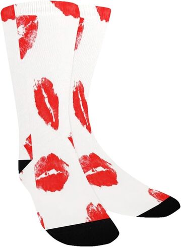 Red Lips Pattern Hiking Socks - Toddler Boys & Girls Warm Thick Thermal Winter Crew Socks for School, Daily Wear & Outdoor Activities in Saudi Arabia