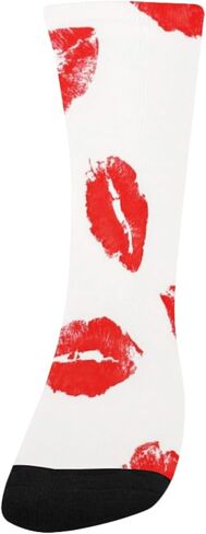 Red Lips Pattern Hiking Socks - Toddler Boys & Girls Warm Thick Thermal Winter Crew Socks for School, Daily Wear & Outdoor Activities in Saudi Arabia