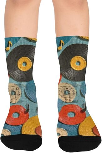 جوارب ريترو ريكورد شبكية للمشي لمسافات طويلة - جوارب شتوية حرارية سميكة دافئة للأطفال الصغار للأولاد والبنات للمدرسة، والارتداء اليومي والأنشطة الخارجية in Kuwait