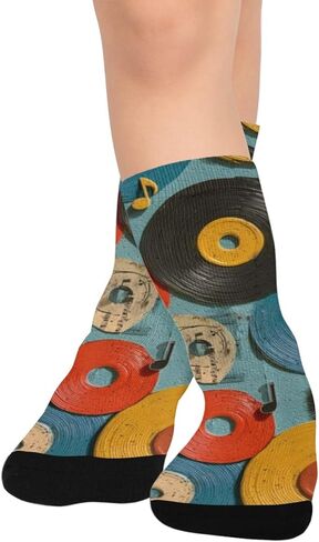 جوارب ريترو ريكورد شبكية للمشي لمسافات طويلة - جوارب شتوية حرارية سميكة دافئة للأطفال الصغار للأولاد والبنات للمدرسة، والارتداء اليومي والأنشطة الخارجية in Kuwait