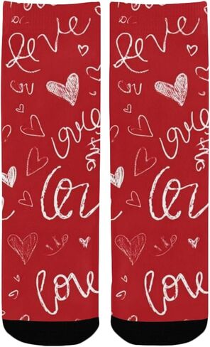 Retro Red Heart Art Hiking Socks - Toddler Boys & Girls Warm Thick Thermal Winter Crew Socks for School, Daily Wear & Outdoor Activities in Saudi Arabia