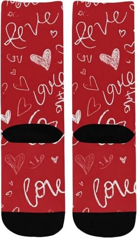 Retro Red Heart Art Hiking Socks - Toddler Boys & Girls Warm Thick Thermal Winter Crew Socks for School, Daily Wear & Outdoor Activities in Saudi Arabia