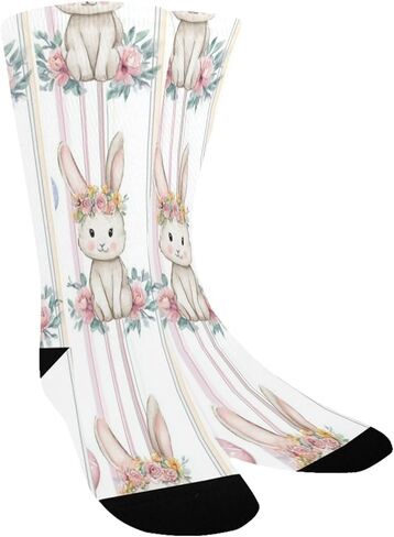 Bunny Rose Art Hiking Socks - Toddler Boys & Girls Warm Thick Thermal Winter Crew Socks for School, Daily Wear & Outdoor Activities in Saudi Arabia