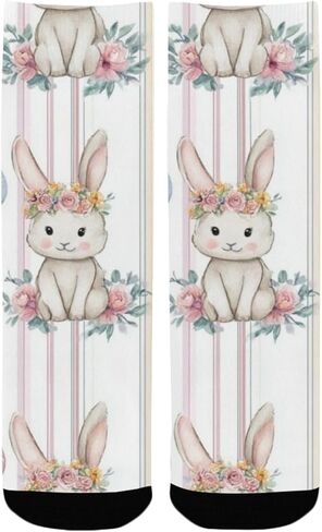 Bunny Rose Art Hiking Socks - Toddler Boys & Girls Warm Thick Thermal Winter Crew Socks for School, Daily Wear & Outdoor Activities in Saudi Arabia