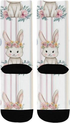 Bunny Rose Art Hiking Socks - Toddler Boys & Girls Warm Thick Thermal Winter Crew Socks for School, Daily Wear & Outdoor Activities in Saudi Arabia