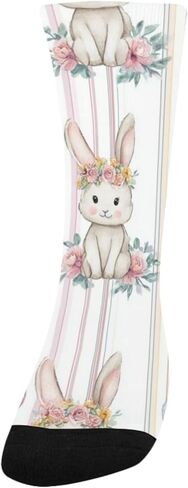 Bunny Rose Art Hiking Socks - Toddler Boys & Girls Warm Thick Thermal Winter Crew Socks for School, Daily Wear & Outdoor Activities in Saudi Arabia
