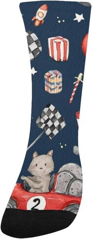 Checkered Race Design Hiking Socks - Toddler Boys & Girls Warm Thick Thermal Winter Crew Socks for School, Daily Wear & Outdoor Activities in Kuwait