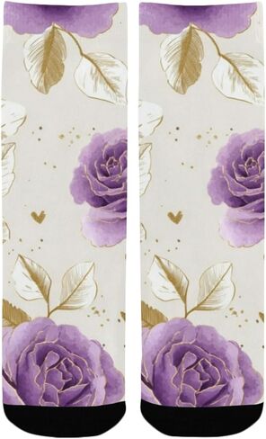 Spring Purple Heart Design Hiking Socks - Toddler Boys & Girls Warm Thick Thermal Winter Crew Socks for School, Daily Wear & Outdoor Activities in Kuwait