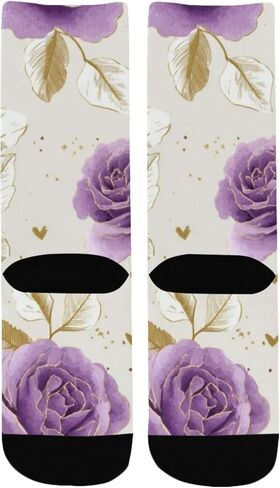 Spring Purple Heart Design Hiking Socks - Toddler Boys & Girls Warm Thick Thermal Winter Crew Socks for School, Daily Wear & Outdoor Activities in Kuwait