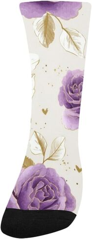 Spring Purple Heart Design Hiking Socks - Toddler Boys & Girls Warm Thick Thermal Winter Crew Socks for School, Daily Wear & Outdoor Activities in Kuwait