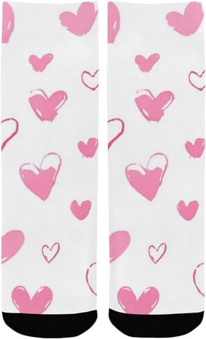 Small Pink Sketch Hearts Hiking Socks - Toddler Boys & Girls Warm Thick Thermal Winter Crew Socks for School, Daily Wear & Outdoor Activities in Saudi Arabia