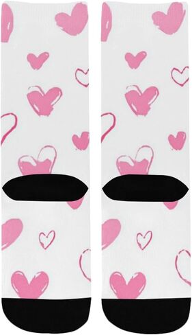 Small Pink Sketch Hearts Hiking Socks - Toddler Boys & Girls Warm Thick Thermal Winter Crew Socks for School, Daily Wear & Outdoor Activities in Saudi Arabia