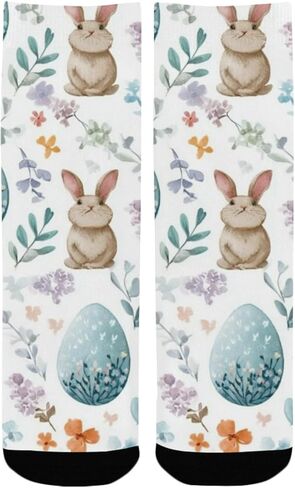 Easter Egg Grid Bunny Hiking Socks - Toddler Boys & Girls Warm Thick Thermal Winter Crew Socks for School, Daily Wear & Outdoor Activities in Saudi Arabia