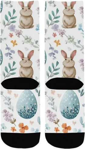Easter Egg Grid Bunny Hiking Socks - Toddler Boys & Girls Warm Thick Thermal Winter Crew Socks for School, Daily Wear & Outdoor Activities in Saudi Arabia