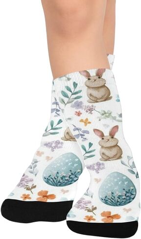 Easter Egg Grid Bunny Hiking Socks - Toddler Boys & Girls Warm Thick Thermal Winter Crew Socks for School, Daily Wear & Outdoor Activities in Saudi Arabia