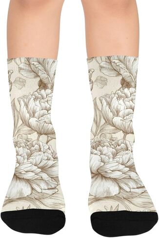 Vintage Sketch Design Hiking Socks - Toddler Boys & Girls Warm Thick Thermal Winter Crew Socks for School, Daily Wear & Outdoor Activities in Kuwait