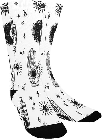 Black Sun Moon Art Hiking Socks - Toddler Boys & Girls Warm Thick Thermal Winter Crew Socks for School, Daily Wear & Outdoor Activities in Saudi Arabia