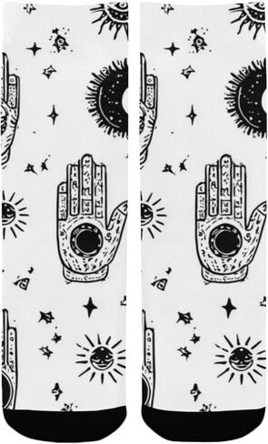 Black Sun Moon Art Hiking Socks - Toddler Boys & Girls Warm Thick Thermal Winter Crew Socks for School, Daily Wear & Outdoor Activities in Saudi Arabia