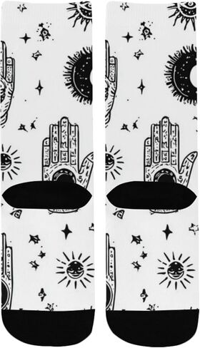 Black Sun Moon Art Hiking Socks - Toddler Boys & Girls Warm Thick Thermal Winter Crew Socks for School, Daily Wear & Outdoor Activities in Saudi Arabia