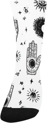 Black Sun Moon Art Hiking Socks - Toddler Boys & Girls Warm Thick Thermal Winter Crew Socks for School, Daily Wear & Outdoor Activities in Saudi Arabia