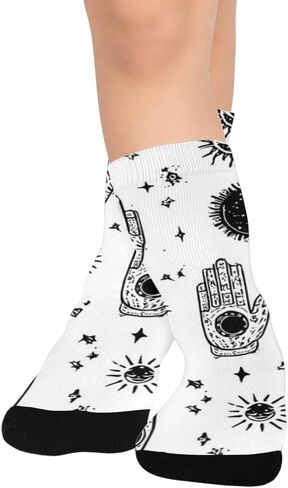 Black Sun Moon Art Hiking Socks - Toddler Boys & Girls Warm Thick Thermal Winter Crew Socks for School, Daily Wear & Outdoor Activities in Saudi Arabia