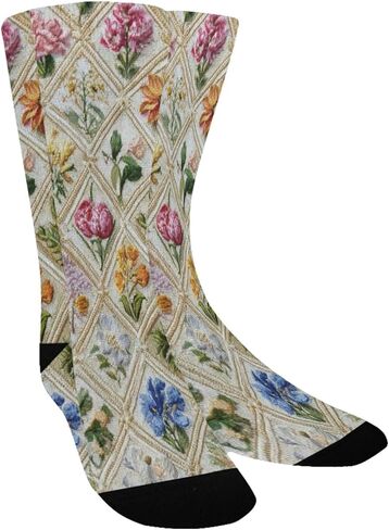 Pastel Diamond Flowers Hiking Socks - Toddler Boys & Girls Warm Thick Thermal Winter Crew Socks for School, Daily Wear & Outdoor Activities in Saudi Arabia