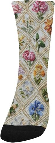 Pastel Diamond Flowers Hiking Socks - Toddler Boys & Girls Warm Thick Thermal Winter Crew Socks for School, Daily Wear & Outdoor Activities in Saudi Arabia