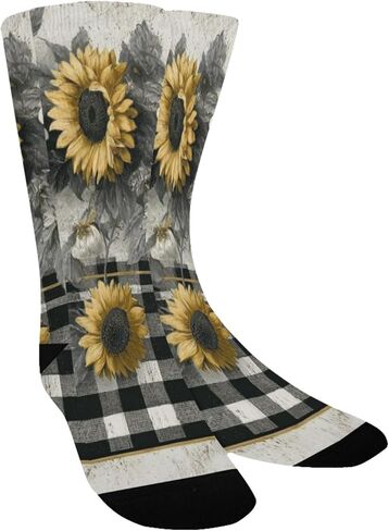 Rustic Sunflower Black Hiking Socks - Toddler Boys & Girls Warm Thick Thermal Winter Crew Socks for School, Daily Wear & Outdoor Activities in Saudi Arabia