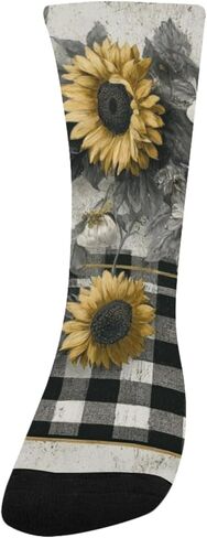 Rustic Sunflower Black Hiking Socks - Toddler Boys & Girls Warm Thick Thermal Winter Crew Socks for School, Daily Wear & Outdoor Activities in Saudi Arabia