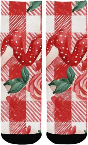 Red Heart Gnomes Hiking Socks - Toddler Boys & Girls Warm Thick Thermal Winter Crew Socks for School, Daily Wear & Outdoor Activities in Saudi Arabia