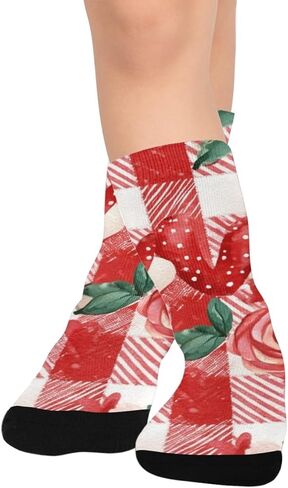 Red Heart Gnomes Hiking Socks - Toddler Boys & Girls Warm Thick Thermal Winter Crew Socks for School, Daily Wear & Outdoor Activities in Saudi Arabia