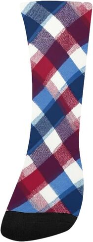 Classic Plaid Grid Blue Hiking Socks - Toddler Boys & Girls Warm Thick Thermal Winter Crew Socks for School, Daily Wear & Outdoor Activities in Kuwait