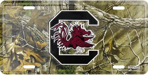 South Carolina Gamecocks 6 x 12 Metal CAMO License Plate in Saudi Arabia
