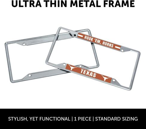 Desert Cactus University of Texas License Plate Frame Longhorns UT Austin Holder for Front or Back of Car Metal Car Tag Holder Officially Licensed (Slogan 2) in Saudi Arabia