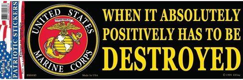 USMC Has To Be Destroyed Bumper Sticker 3-1/4"X9" in Saudi Arabia